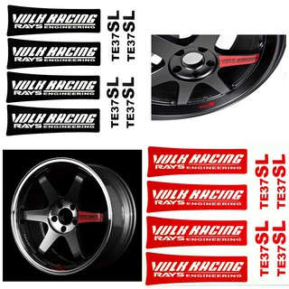 สินค้า สติกเกอร์ติดก้านแม็ก RAYS Racing VOLK TE37 ราคาต่อ 1ชุด ติดได้ 4 ล้อ