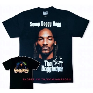 Tee เสื้อยืด snoopdog Tha Doggfather hiphop raptee เสื้อ Snoop dog rapper ผ้าฝ้ายแขนสั้น