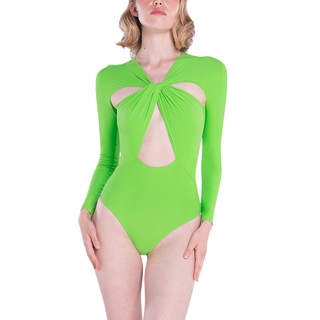 Angelys Balek ชุดว่ายน้ำ Green Long Sleeve Cutout Swimsuit  รุ่น  SS22SW00100208 สีเขียว