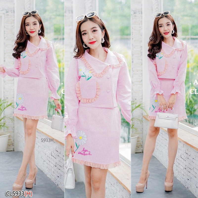 set-เสื้อ-blarzer-กระโปรงสั้นเข้าเซท