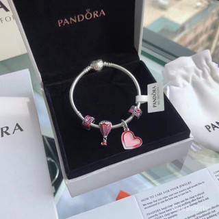 พร้อมส่ง Pandora ของแท้100% เงินแท้พร้อมcharmsสีชมพูร้อนบอลลูนอากาศความรัก ส่งเป็นของขวัญให้แฟนหรือเนื่องในโอกาสวันเกิด