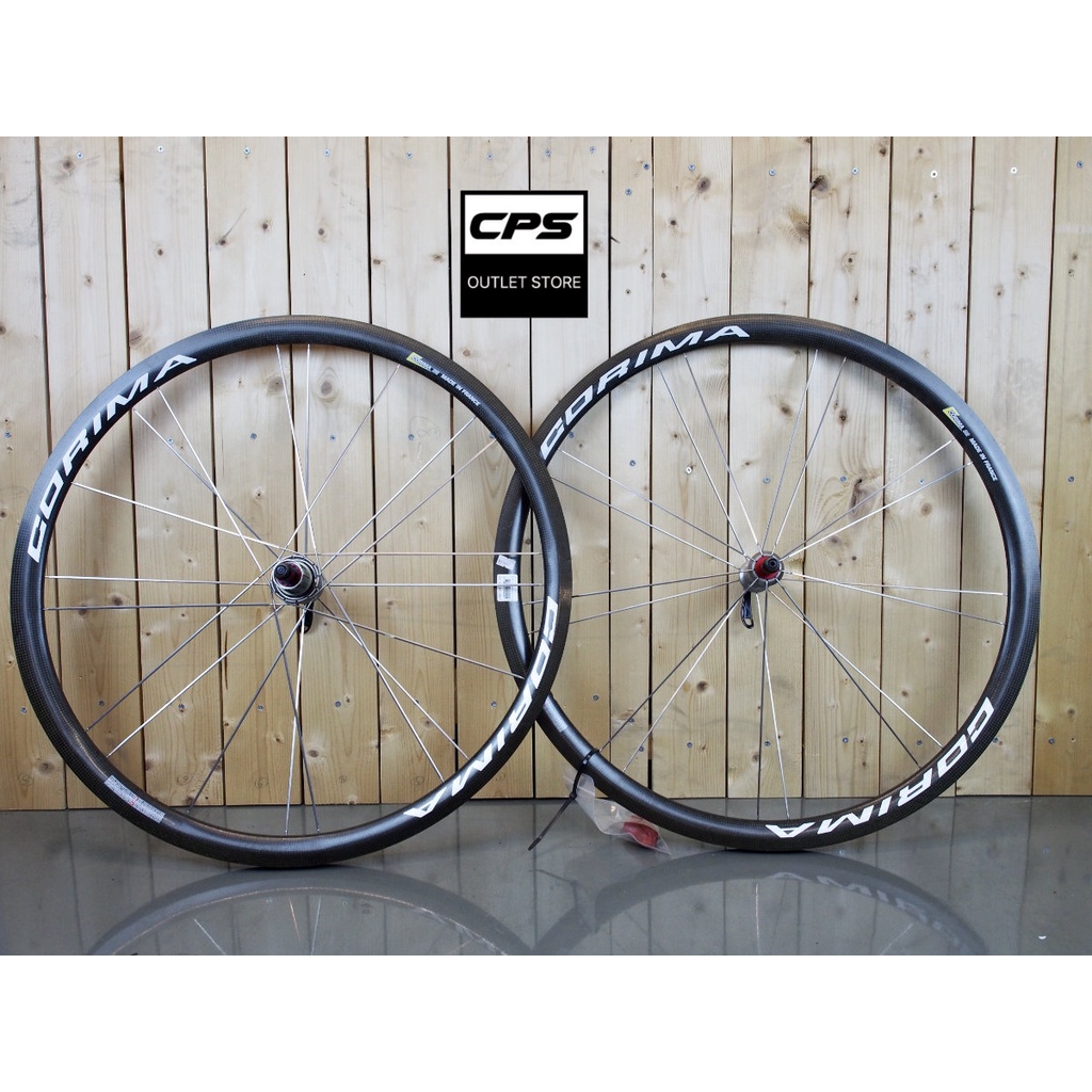 ล้อจักรยานเสือหมอบ-corima-รุ่น-32-mm-11-sp-rim-brake-วัสดุ-carbon-ขอบtubular-1-คู่-สินค้า-new-old-stock