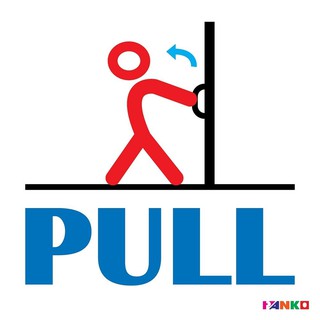สติ๊กเกอร์สัญลักษณ์ดึง/PULL PANKO SA1921 สำหรับติดประตูทั่วไป หรือประตูกระจก เพื่อบ่งบอกให้ใช้วิธีการดึง (PULL) ในการเปิ