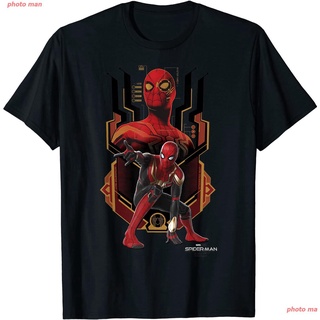 สไปเดอร์แมน เสื้อยืดผู้หญิง Spider-Man Marvel Spider-Man No Way Home Spider-Man Geometric Pose T-Shirt ผู้ชายเสื้อยืดอิน
