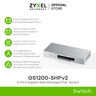 ภาพหน้าปกสินค้าZYXEL GS1200-5HPv2 5 พอร์ต PoE Power budget 60W GbE Web Managed Switch สวิตซ์ ที่เกี่ยวข้อง