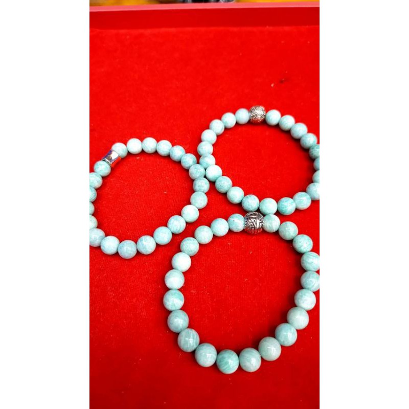 หินเเท้-หินนำโชค-กำไลหิน-กำไลหินนำโชค-peru-amazonite-8mm-เม็ดเครื่องเงิน-92-5