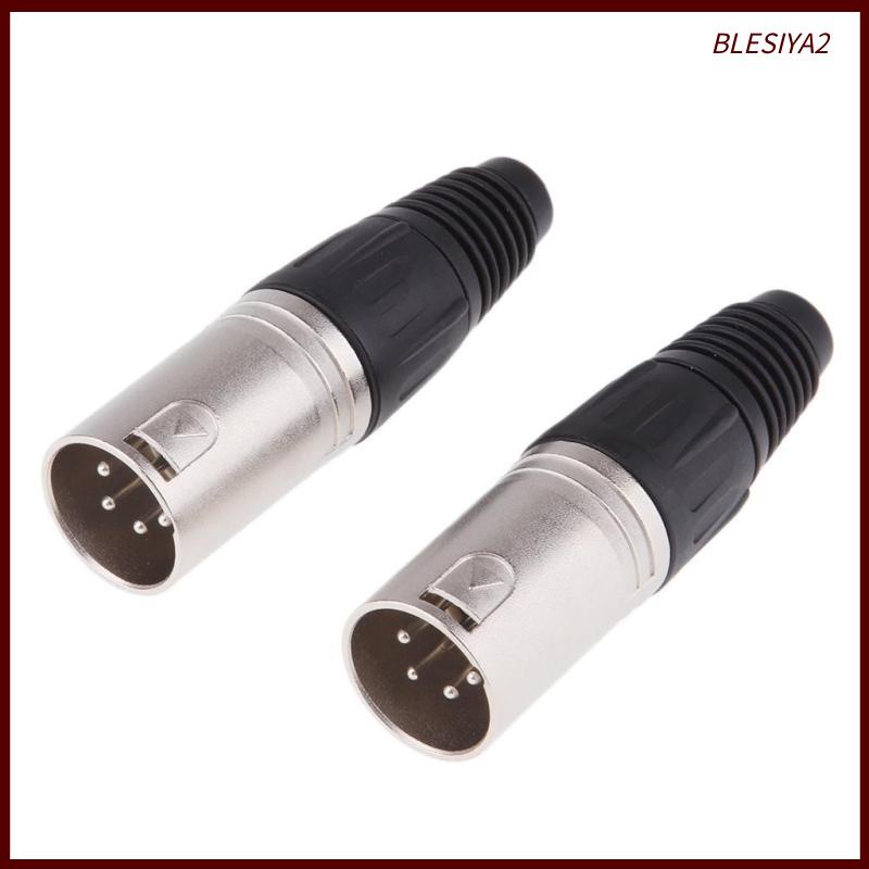 bigsale-อะแดปเตอร์ปลั๊กไมโครโฟน-xlr-โลหะ-4-pin-ตัวผู้-2-ชิ้น