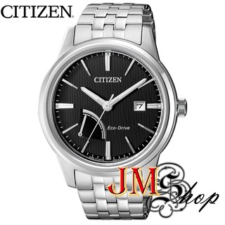 CITIZEN Eco-Drive นาฬิกาข้อมือผู้ชาย สายสแตนเลส รุ่น AW7000-58E (สีดำ)