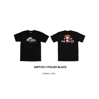 เสื้อยืดโอเวอร์ไซส์QWT123-1 POLISH BLACKS-3XL