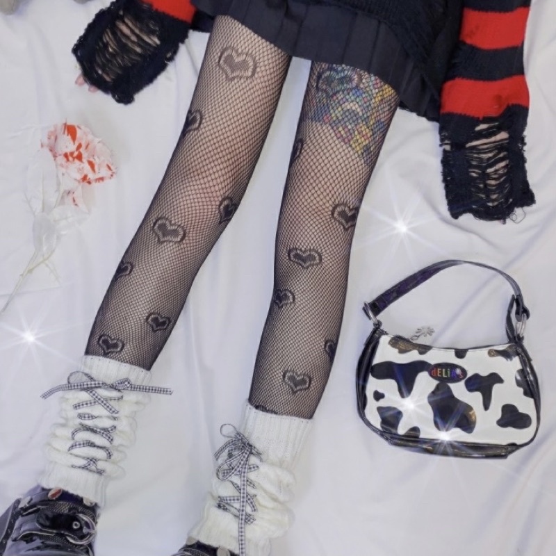 sale-ถุงน่องลายหัวใจ-socks-tights-gothic-พร้อมส่ง