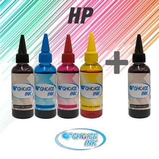 Choice Inkjet HP น้ำหมึกเติมใช้ได้กับทุกรุ่น All Model 4 สี (สีดำ,ฟ้า,แดง,เหลือง) แถมดำ 1 ขวด