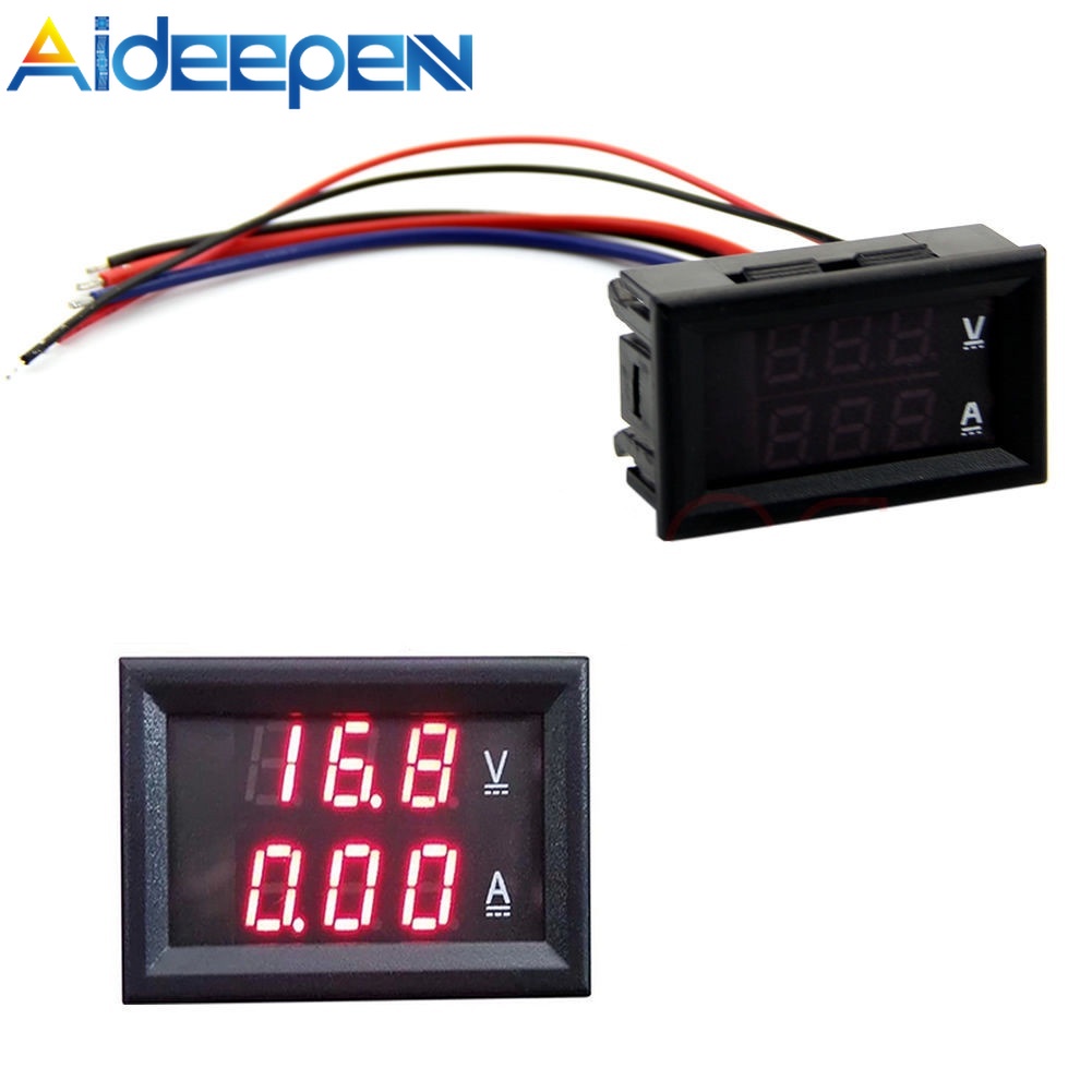 aideepen-dc-โวลต์มิเตอร์-แผงไฟ-led-เครื่องขยายเสียง-โวลต์มิเตอร์-ดิจิทัลคู่-dc-100v-10a