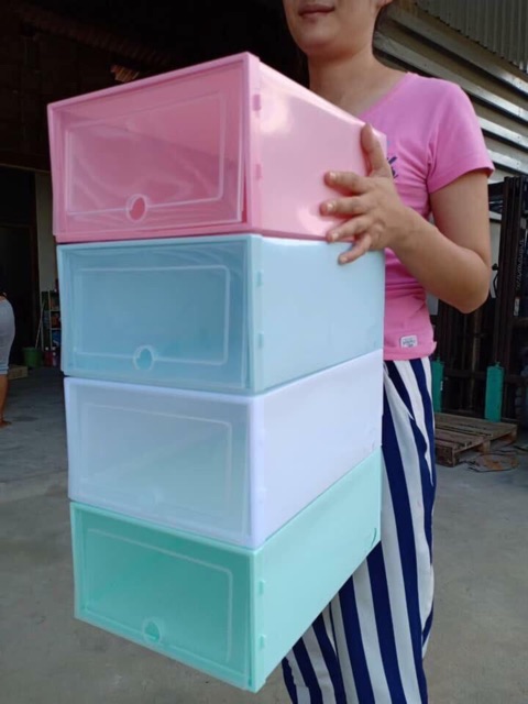 กล่องรองเท้าอเนกประสงค์-ประกอบเอง-สีสันสดใส-เซท6ใบ