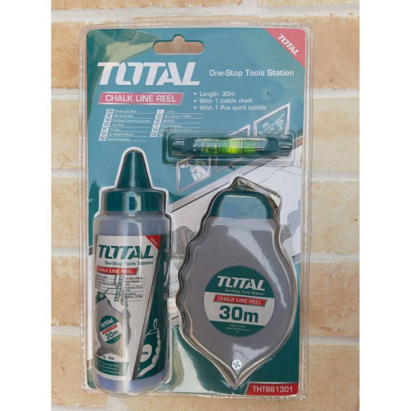 Total ปักเต้าตีเส้น 3 ตัวชุด (Chalh line with chalk and Line level ...