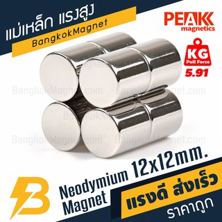 แม่เหล็กแรงดูดสูง 12x12 มม. แรงดูด 5.91 kg แม่เหล็กแรงสูง แม่เหล็กพลังสูง PEAK magnetics BK1411