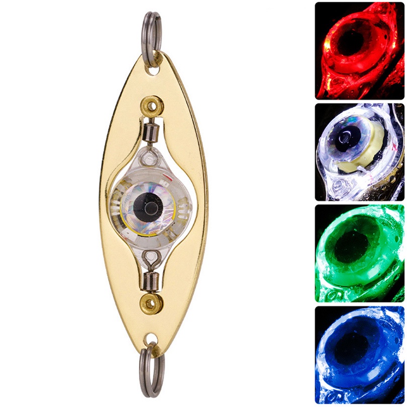 4 size optional LED Fish Lure Light Deep Drop Underwater Rotatable ...
