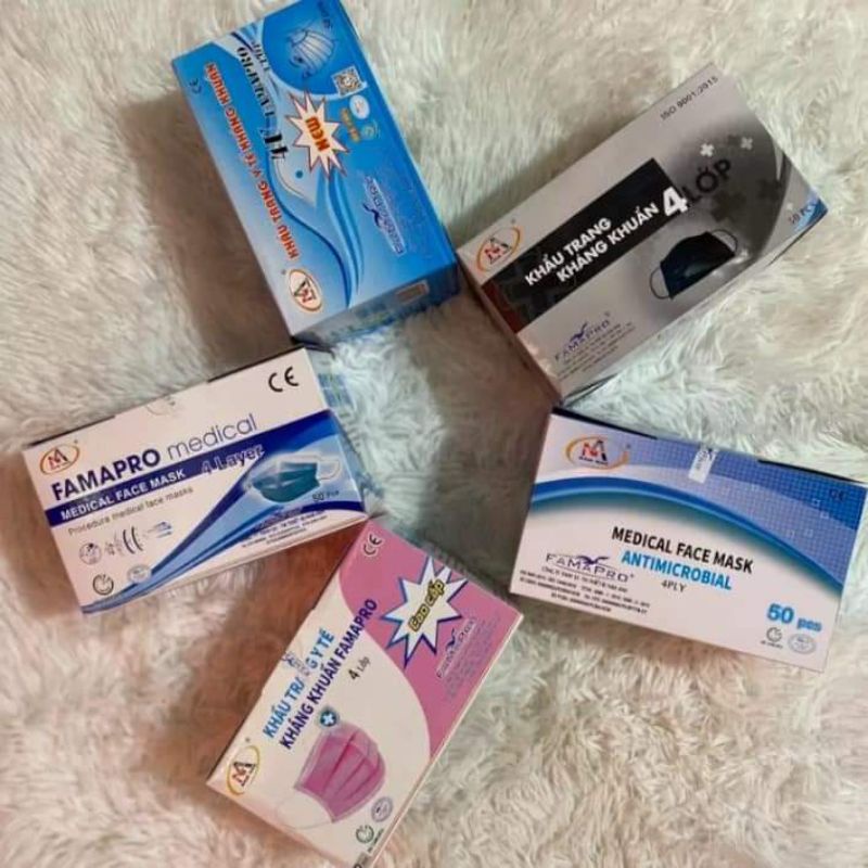 แมสนกฟ้า-ฟามาโปร-famapro-แมส4ชั้น-50ชิ้น-กล่อง-หน้ากากอนามัย-มีกรองแอนตี้ไวรัส-มีiso13485-มาตรฐานทางการแพทย์