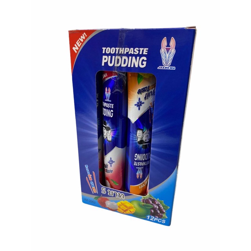 พุดดิ้ง PUDDING Toothpaste รวมรสผลไม้ 4รสชาติ 1กล่อง/บรรจุ 12 หลอด ราคา ...