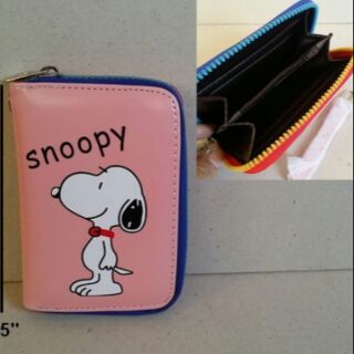 กระเป๋าสตางค์หนัง สำหรับใส่บัตร นามบัตร ลาย สนู๊ปปี้ SNoopy ขนาด 3.5x5 นิ้ว