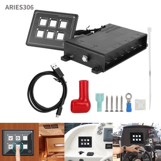Aries306 12-24V Car Universal 6P LED Touch Membrane Control Panel Switch Electronic Accessory