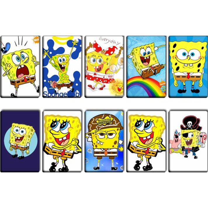 สติ๊กเกอร์ติดบัตร-bts-mrt-คีย์การ์ด-1-spongebob