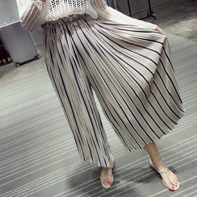 navy-light-brown-pleated-chiffon-pants