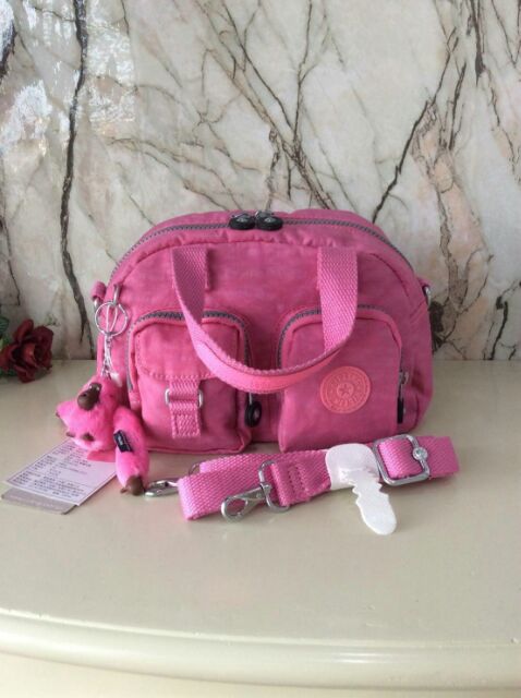 kipling-defea-s-กระเป๋าถือหรือสะพาย-ผลิตจากโพลีเอไมด์-กันน้ำ-สีชมพู