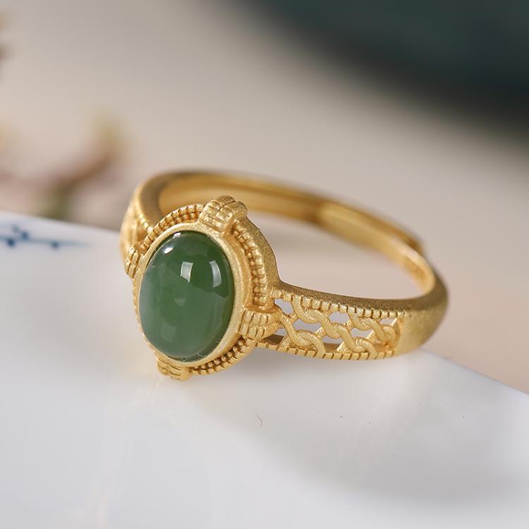 ภาพสินค้าPANAOBEN แหวน ใหม่เงิน 925 แหวน Original Natural Jasper Oval Ring Light หรูหรา Hollowing Process Golden Noble สไตล์จีน Retro ผู้หญิงยี่ห้อ Jewelrymen แหวนแฟชั่นเกาหลีอุปกรณ์เสริมแหวนคู่ Vintage เงินสเตอร์ลิง 925 แหวนเงินสำหรับผู้หญิง Charm จากร้าน panaoben.th บน Shopee ภาพที่ 1