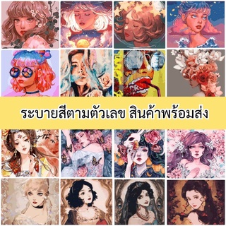 สินค้า ภาพระบายสีตามตัวเลข 40*50 ซม. ขึงเฟรมไม้พร้อมอุปกรณ์ สินค้าพร้อมส่ง