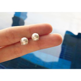 My moon earrings ต่างหูเงินแท้ ชุบทองคำขาว ประดับเพชรสวิตน้ำ100 แบรนด์ Dusadee Jewelry