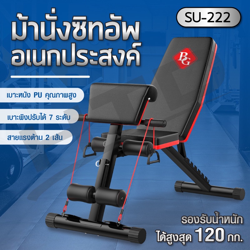 ภาพหน้าปกสินค้าเก้าอี้ซิทอัพ ม้าซิทอัพ รุ่น SU222 เบาะซิท Sit Up 2in1 ม้านั่งบริหารร่างกาย Sit Up รุ่น SU222