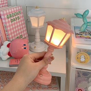โคมไฟตั้งโต๊ะ LED ขนาดเล็ก ชาร์จ USB หรี่แสงได้ สไตล์เรโทร สําหรับตกแต่งห้องนอน