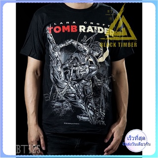 BT  Tomb Raider เสื้อยืด สีดำ BT Black Timber T-Shirt ผ้าคอตตอน สกรีนลายแน่น S M L XL XXL