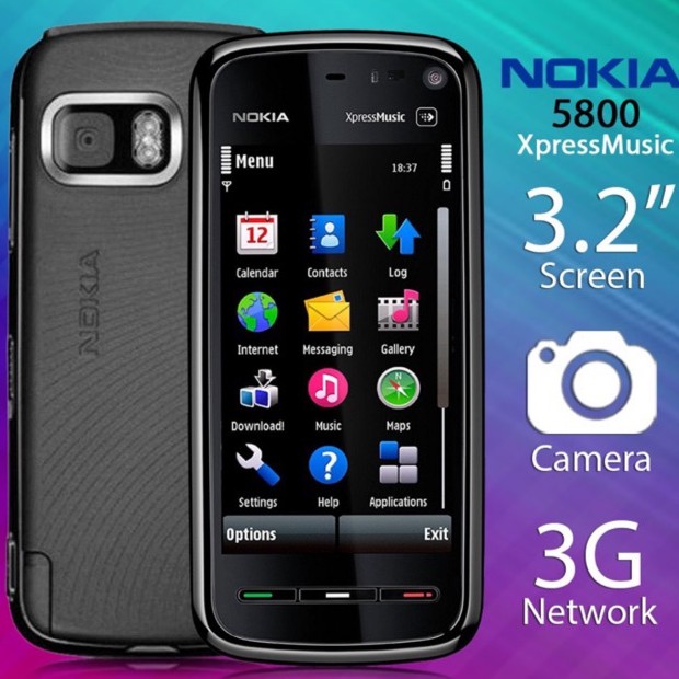 โทรศัพท์มือถือโนเกียปุ่มกด-nokia-5800-สีดำ-จอ-3-2นิ้ว-3g-4g-รุ่นใหม่-2020