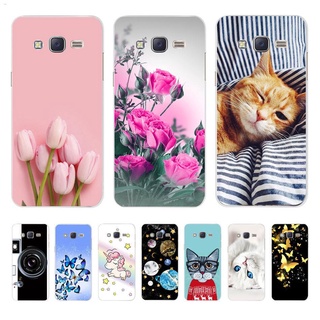 For Samsung Galaxy J7 2015 J700F J700 J700H/DS 5.5 inch Case Cartoon Flower Painted Soft Silicone Phone Case Back Cover