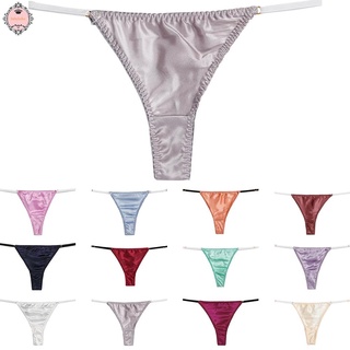 Women Sexy 100% Silk String Bikini  Briefs Panties Silk Adjustable Strap Thong