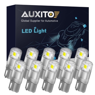 Auxito หลอดไฟ LED T10 W5W 3030SMD 196 168 สําหรับติดป้ายทะเบียนรถยนต์ 10 ชิ้น