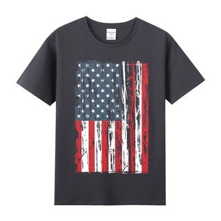เสื้อยืดโอเวอร์ไซส์◑▥2014 ใหม่แขนสั้นเสื้อยืด bottoming เสื้อ American flag Stars and Stripes USA ดรีมทีมS-3XL