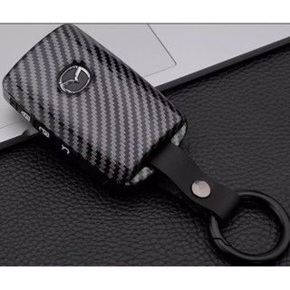 เคสกุญแจ(Key case) Mazda CX30, Mazda3(2020) ลายคาร์บอนพร้อมพวงกุญแจ