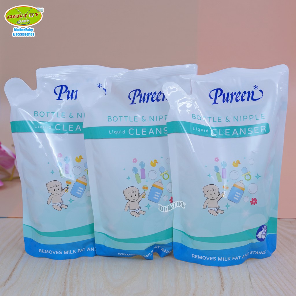 pureen-เพียวรีน-น้ำยาล้างขวดนมเพียวรีนรีฟิล-550-มล-x3-ถุง