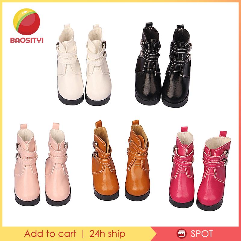 baosity1-รองเท้าบูทหนัง-pu-แฮนด์เมด-สีชมพู-สําหรับตุ๊กตาอเมริกัน-18-นิ้ว