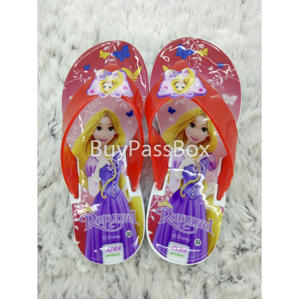 รองเท้าเด็ก-รองเท้าแตะ-แบบคีบ-ลายราพันเซล-ลิขสิทธิ์แท้-bb32115แบรนด์aera-เอร่า-สีแดง