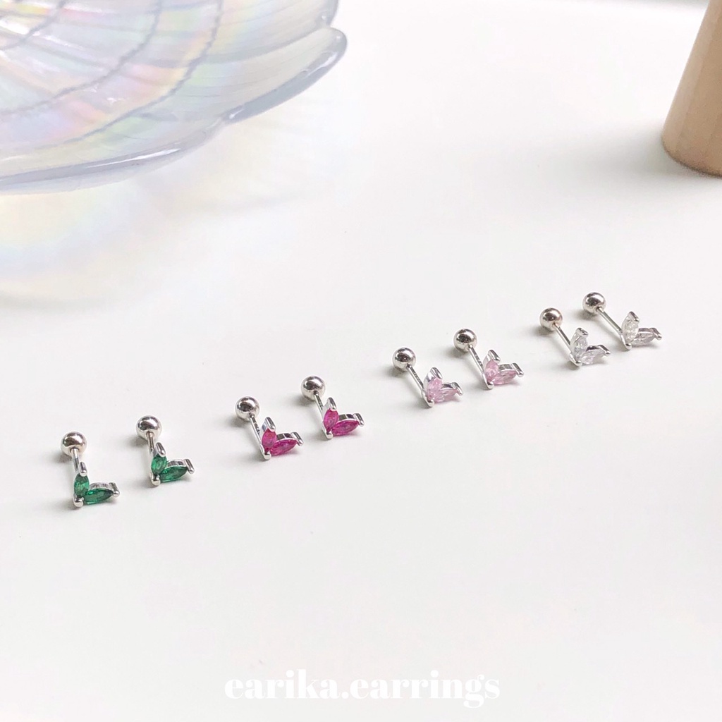 earika-earrings-gem-forewings-piercing-จิวหูเงินแท้ปีกผีเสื้อ-ราคาต่อชิ้น-เหมาะสำหรับคนแพ้ง่าย