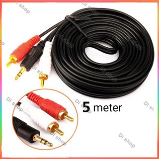 สาย AV High Grade Cable Stereo 3.5mm (M) / 2 RCA (M) Length 5m (สีดำ)