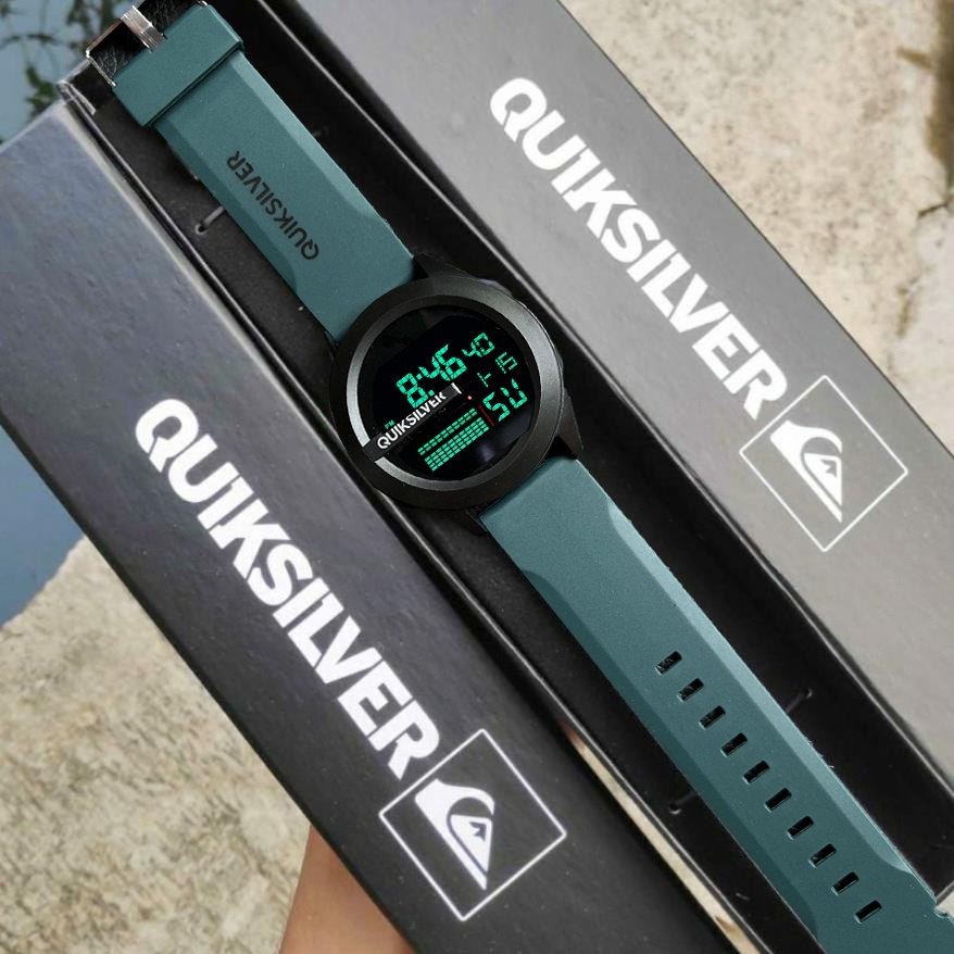 quiksilver-นาฬิกาข้อมือดิจิทัล-สายยาง-led-กันน้ํา-สําหรับผู้ชาย