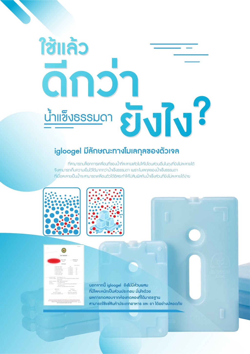 ภาพประกอบคำอธิบาย igloogel เจลเย็น ice pack igloogel Ezy 200กรัม เจลเก็บความเย็น เจลถุงเก็บความเย็น เจลแช่เย็น รุ่น IGE200G