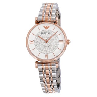 Emporio Armani White Crystal Pave Dial Two-tone Ladies AR1926 Watch AP-048