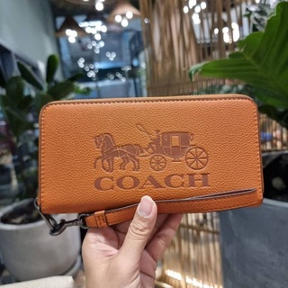 COACH C3548 LONG ZIP AROUND WALLET WITH HORSE AND CARRIAGE