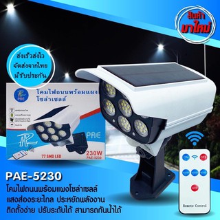 สินค้า PAE-5230 โคมไฟติดผนังโซล่าเซลล์ โคมไฟ ไฟledไฟทรงกล้องวงจรปิด ไฟติดกันขโมย โคมไฟทรงกล้อง  - พลังงานแสงอาทิตย์แผง: 5V 2W M