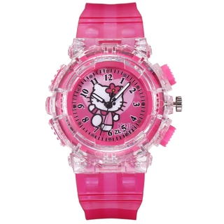 ภาพขนาดย่อของภาพหน้าปกสินค้านาฬิกาข้อมือ ลายการ์ตูนคิตตี้ สีชมพู สำหรับเด็กผู้หญิง จากร้าน mgonee.th บน Shopee ภาพที่ 3